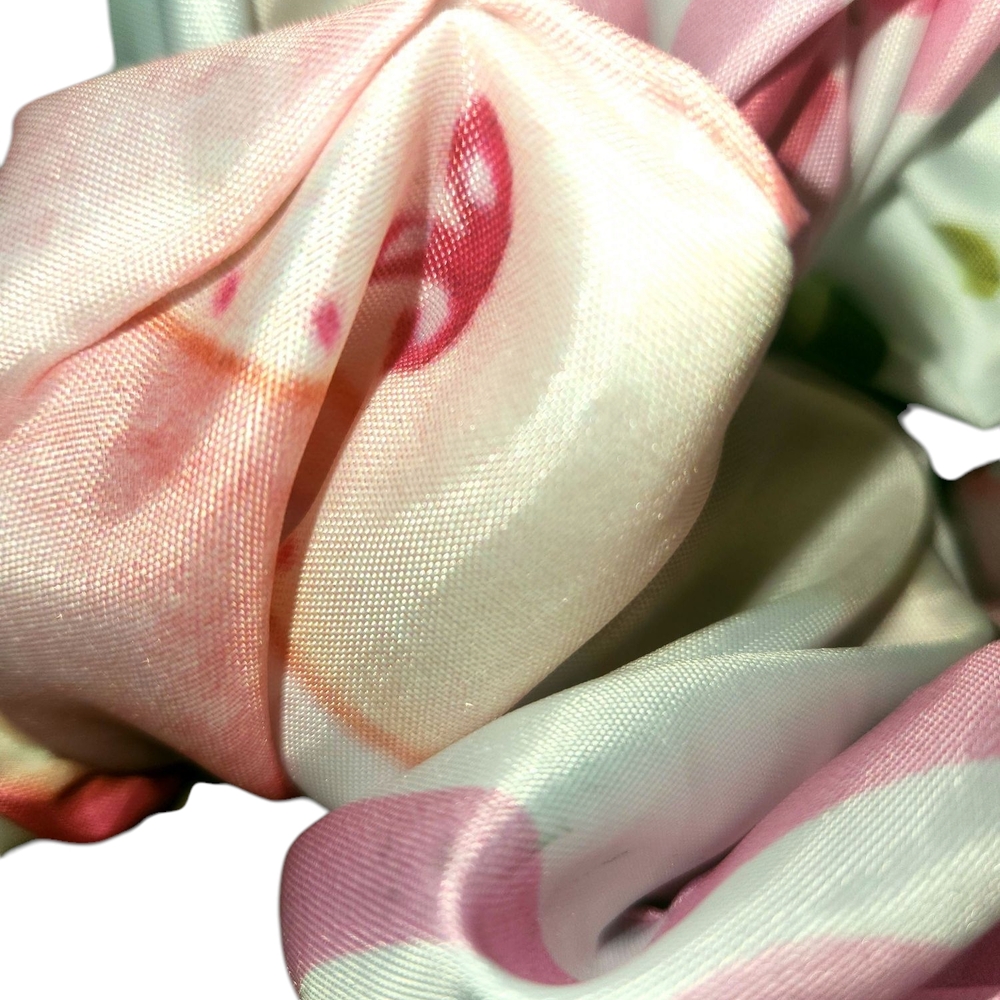 Tart Collections Pink and White Floral Hair Scrunchie. - Picture 4 of 12